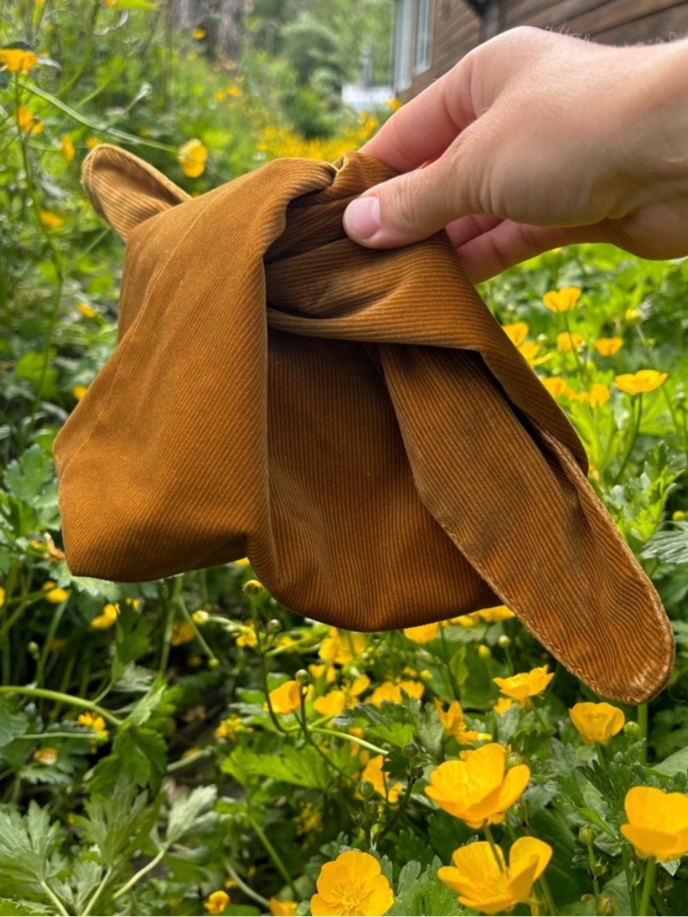 MERIT Corduroy Mustard Yellow Makeup Bag